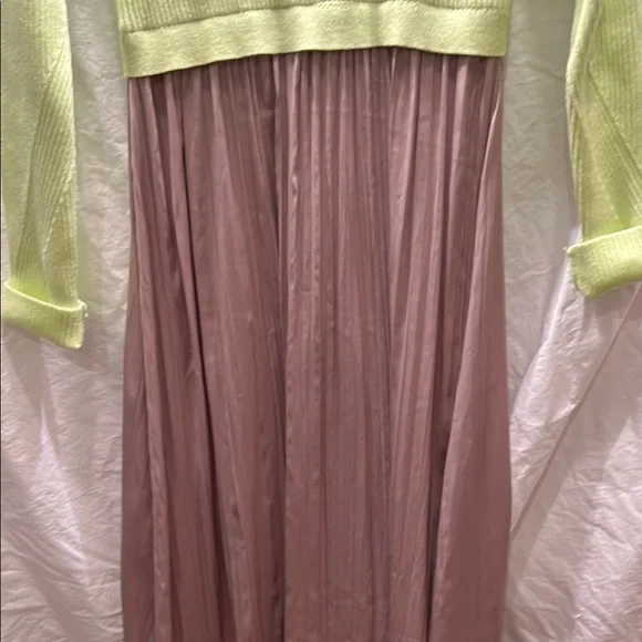 Anthropologie Thea Twofer Dress Le Green and Beige - Picture 6 of 7